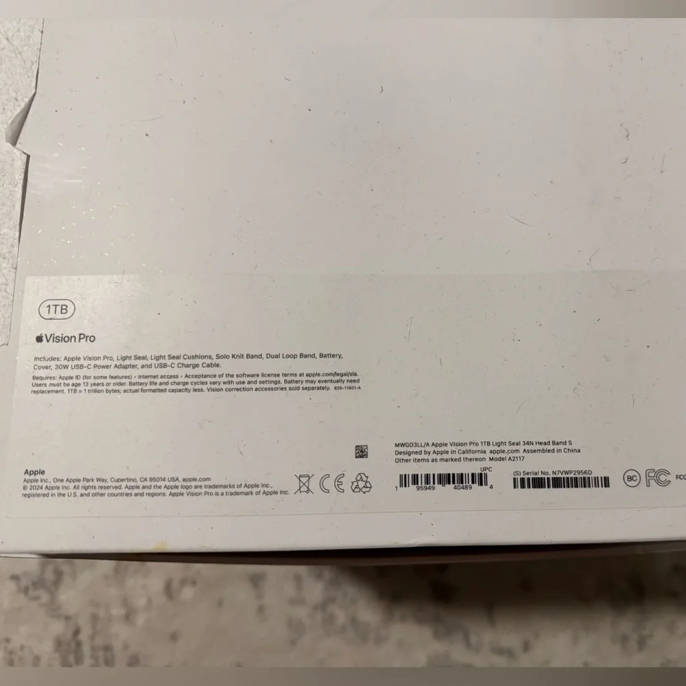 Apple VR Headset - Gray and White
